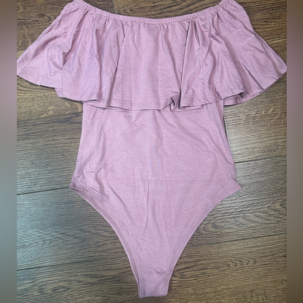 Zenana Mauve Off the Shoulder Bodysuit Women’s Small - Picture 5 of 6
